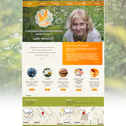 Webové stránky pro kranio terapeutku Lydii Němcovou