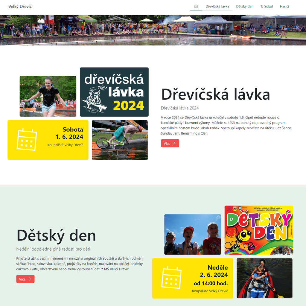 Tvorba www pro Velký Dřevíč