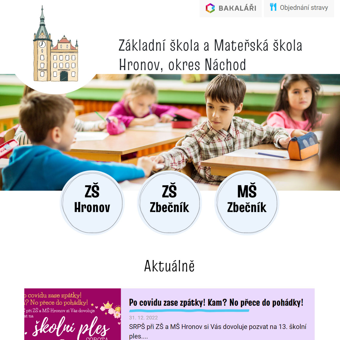 Tvorba webu pro základní školu v Hronově